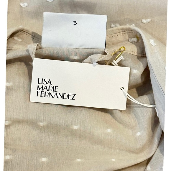 LISA MARIE FERNANDEZ Linen-blend Textures Gauze button down Midi cover-up Dress - Picture 14 of 16